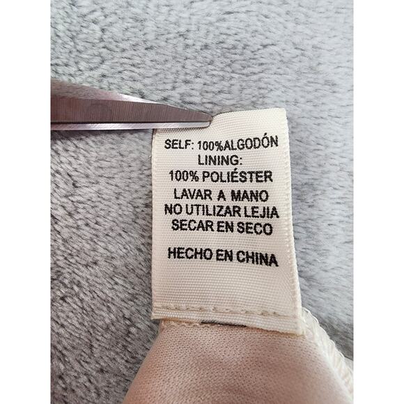 Bo Bel Striped High Waist Shorts Size L Peach Cream Exposed Back Zipper Cotton - Picture 5 of 10